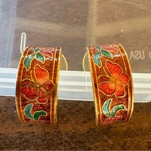 Butterfly hoop earrings